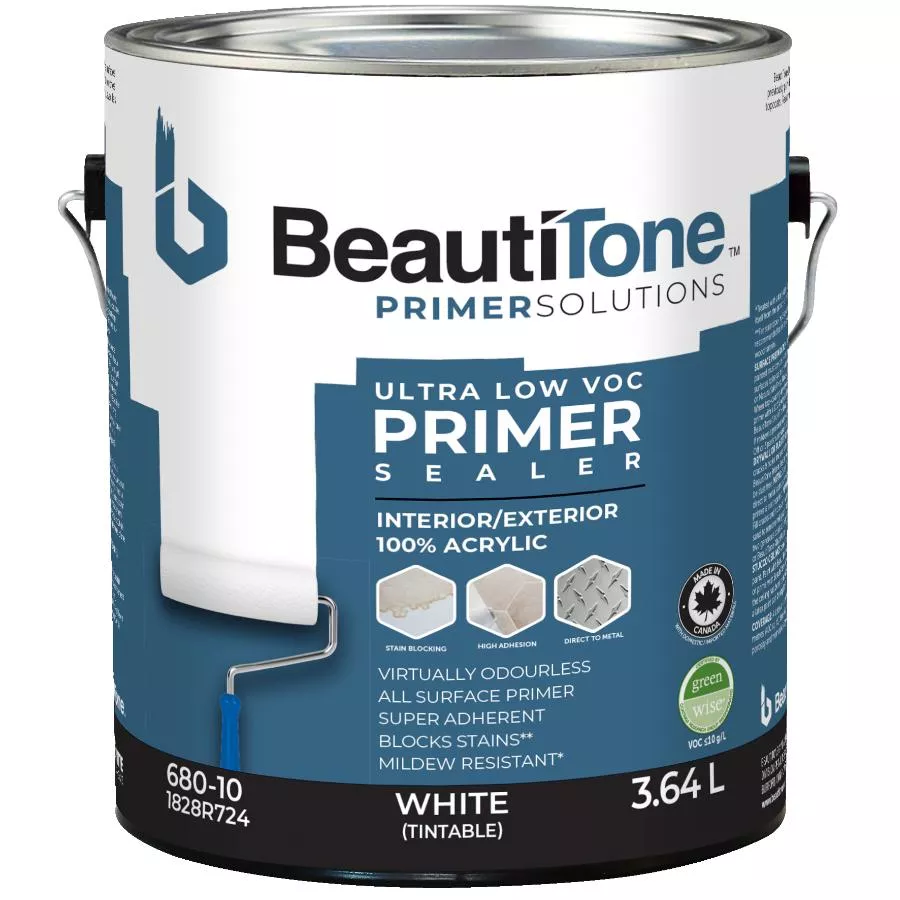 Interior / Exterior Acrylic Latex Ultra Low VOC Primer-Sealer - White, 3.64 L