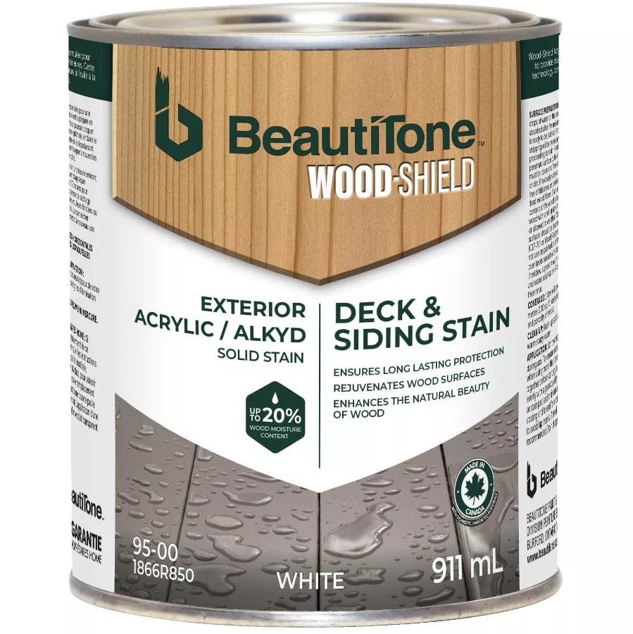 Acrylic Alkyd Deck & Siding Stain - Solid White, 911 ml