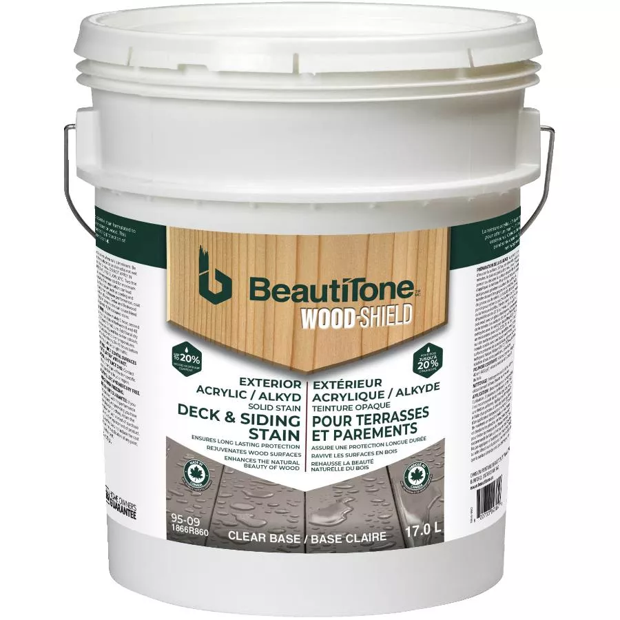 Acrylic Alkyd Deck & Siding Stain - Solid Clear Base, 17 L