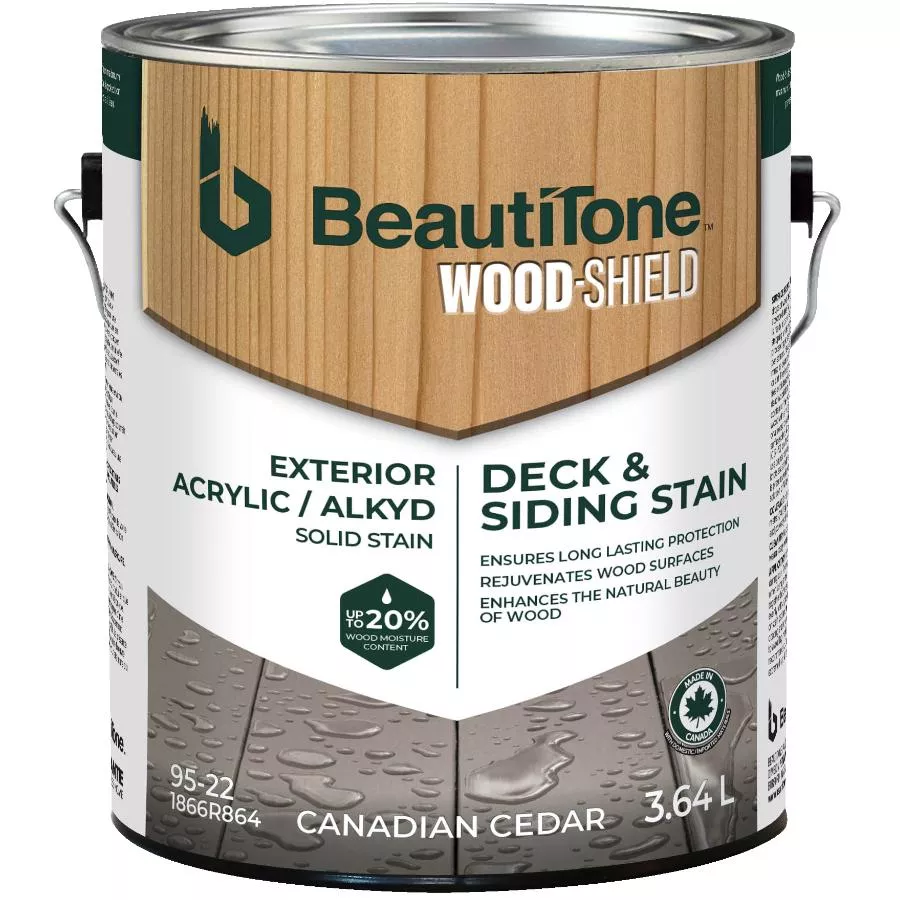 Acrylic Alkyd Deck & Siding Stain - Solid Canadian Cedar, 3.64 L