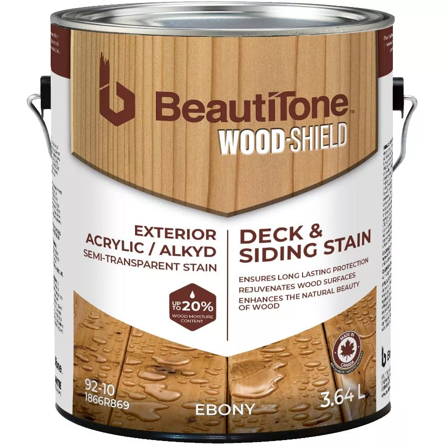 Acrylic Alkyd Deck & Siding Stain - Semi-Transparent Ebony, 3.64 L