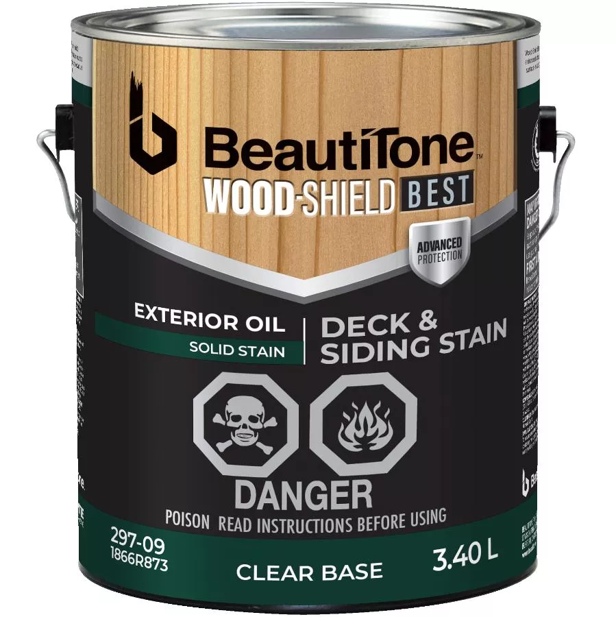 Oil Deck & Siding Stain - Solid Clear Base, 3.4 L