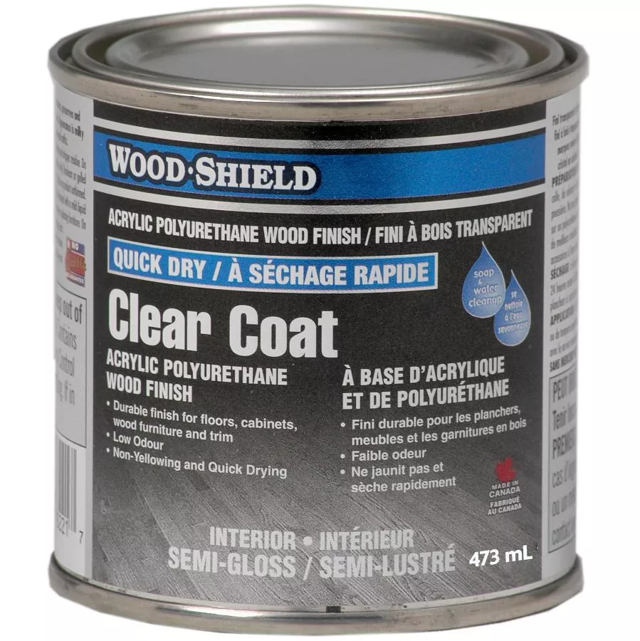 Quick Dry Acrylic Polyurethane Wood Finish - Interior Semi-Gloss, 473 ml