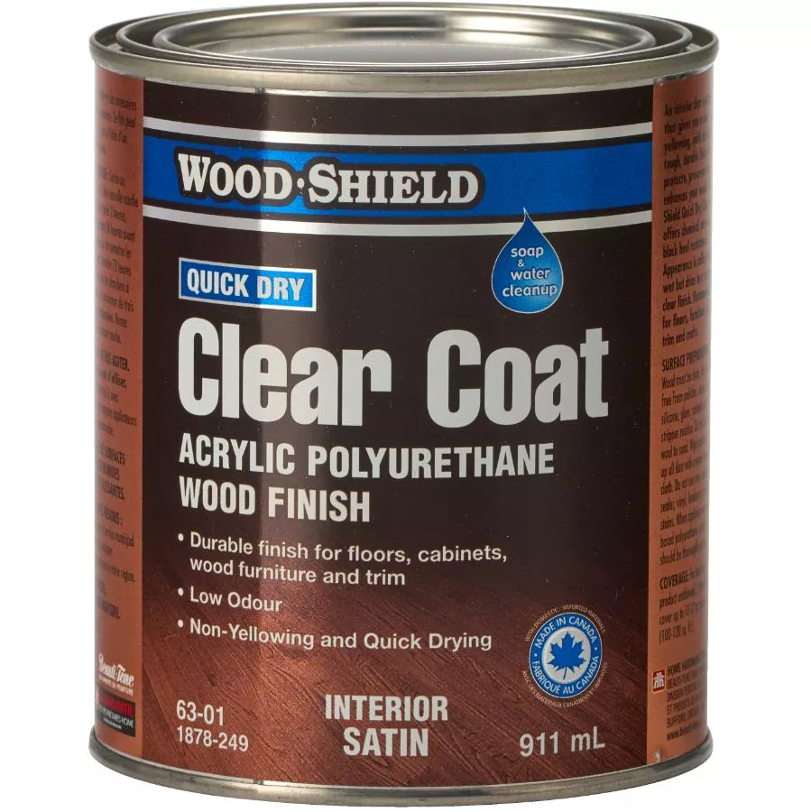 Quick Dry Acrylic Polyurethane Wood Finish - Interior Satin, 911 ml