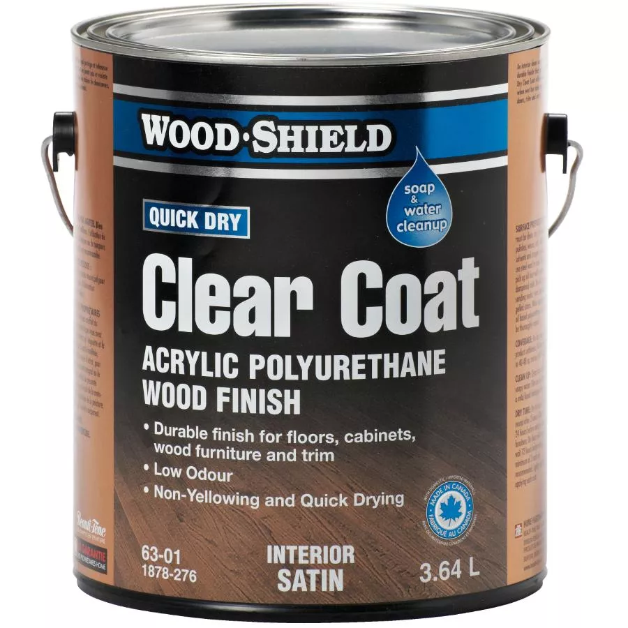 Quick Dry Acrylic Polyurethane Wood Finish - Interior Satin, 3.64 L