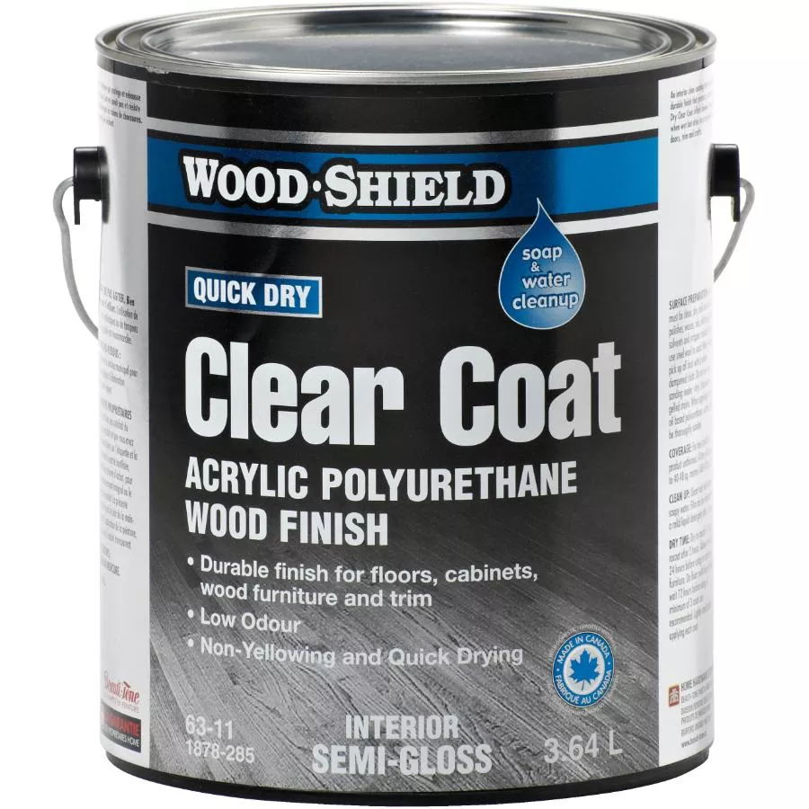 Quick Dry Acrylic Polyurethane Wood Finish - Interior Semi-Gloss, 3.64 L