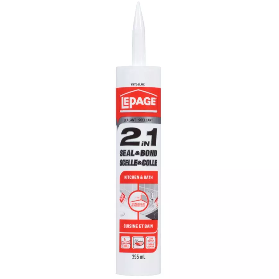 2 in 1 Seal & Bond Kitchen & Bath Acrylic Sealant - White, 295 ml