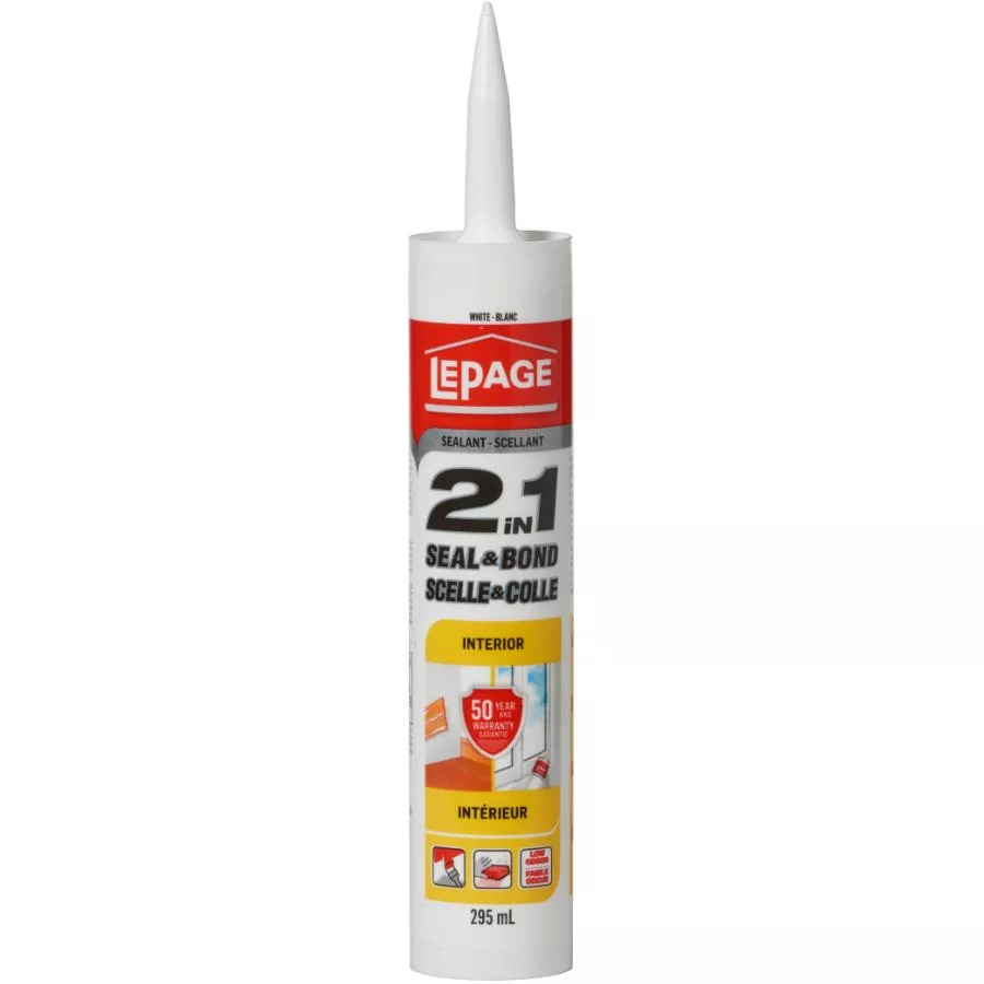 2 in 1 Seal & Bond Interior Acrylic Sealant - White, 295 ml