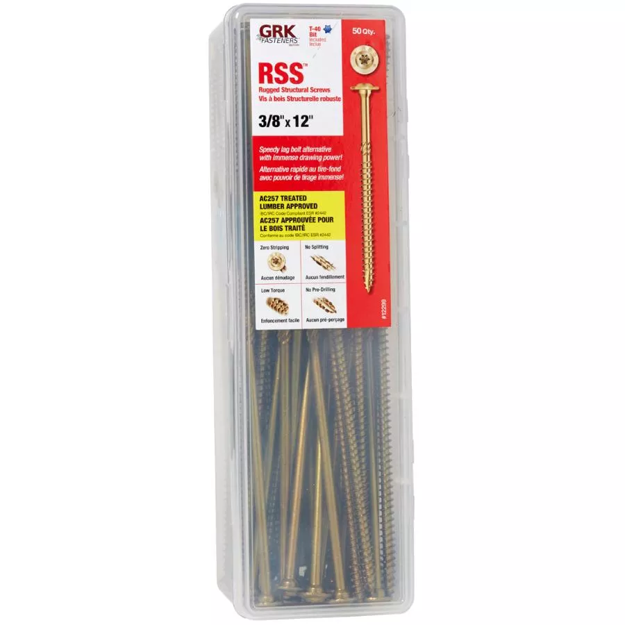 50 Pack 3/8 x 12" RSS Climatek Star Drive Structural Screws