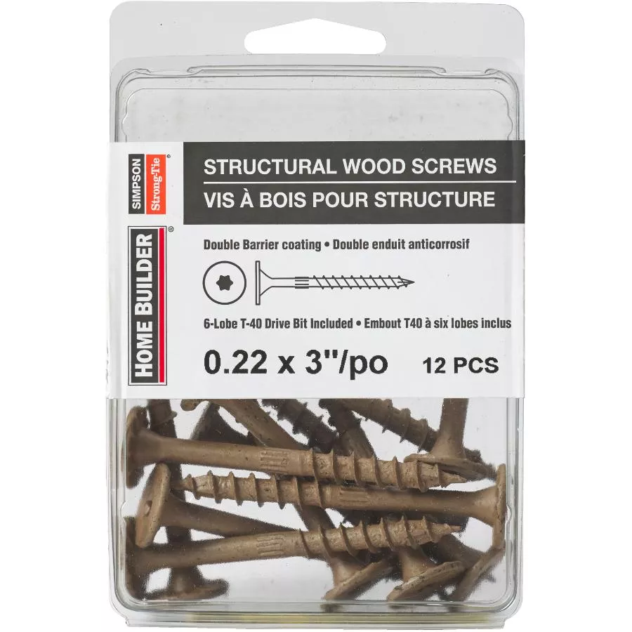 12 Pack 3" Structural Wood Screws