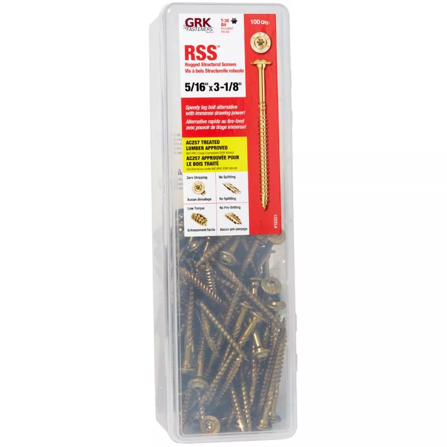 100 Pack 5/16 x 3-1/8" RSS Climatek Star Drive Structural Screws