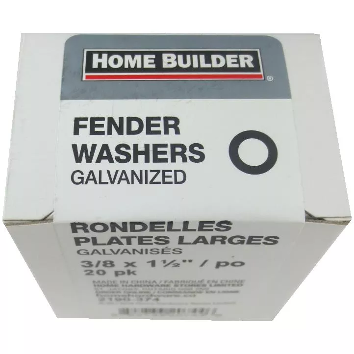 Home Builder 20 Pack 3/8" Galvanized Fender Washers