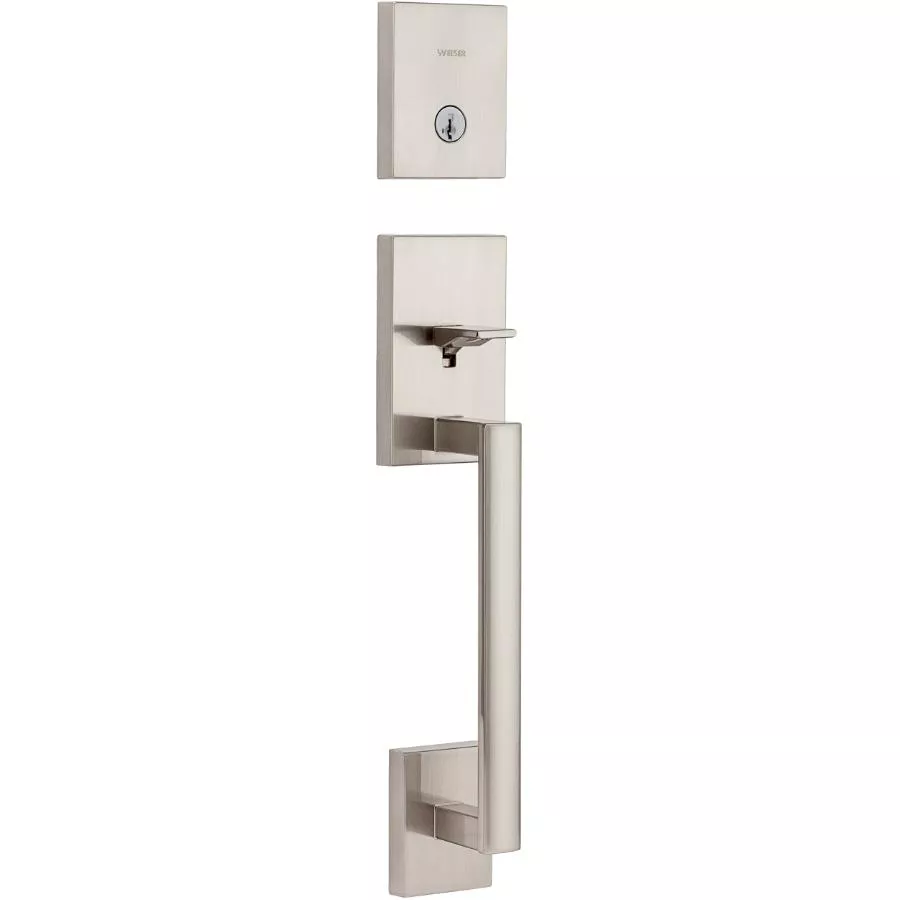 Weiser Lock Satin Nickel San Clemente / Halifax Smart Key Entrance Gripset