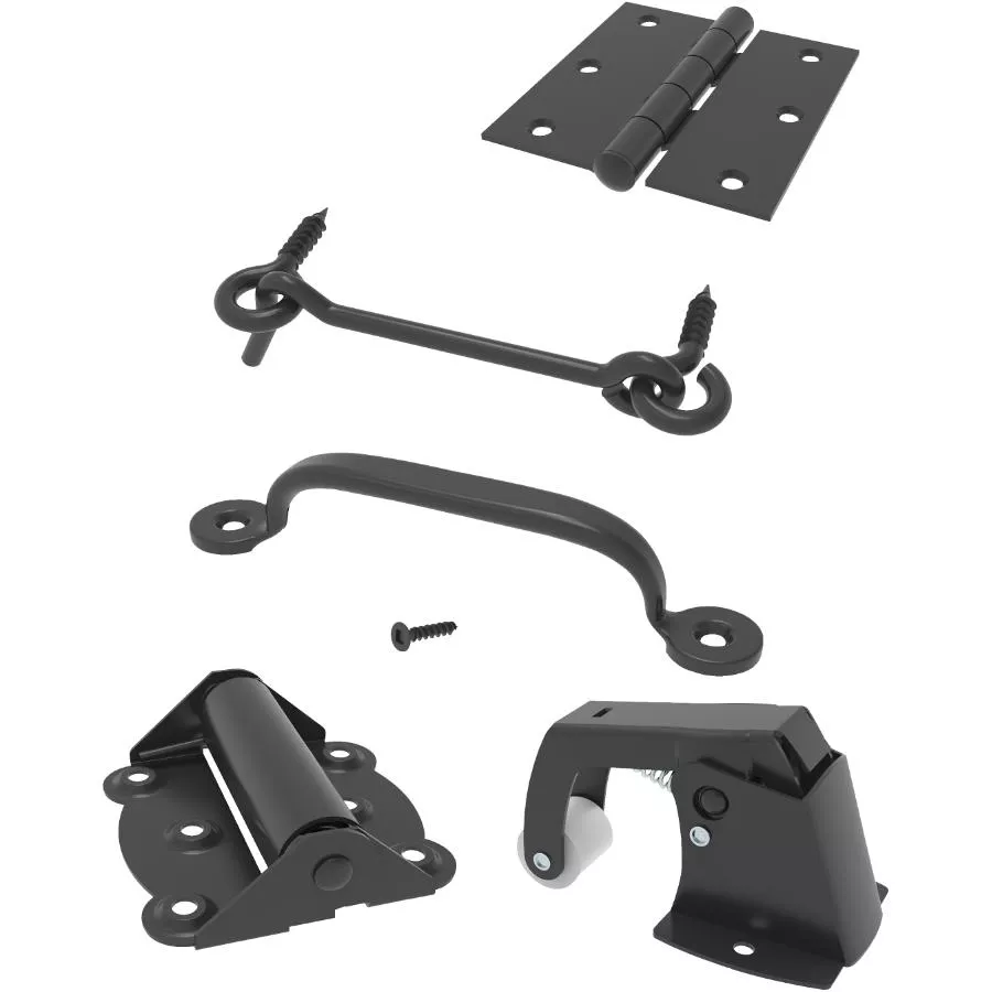 7 Piece Black Screen Door Kit