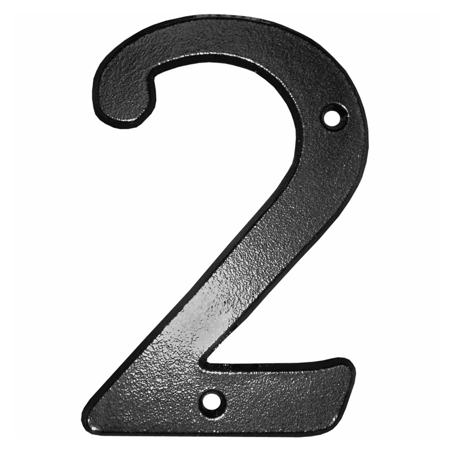 5" Rustic Black '2' House Number