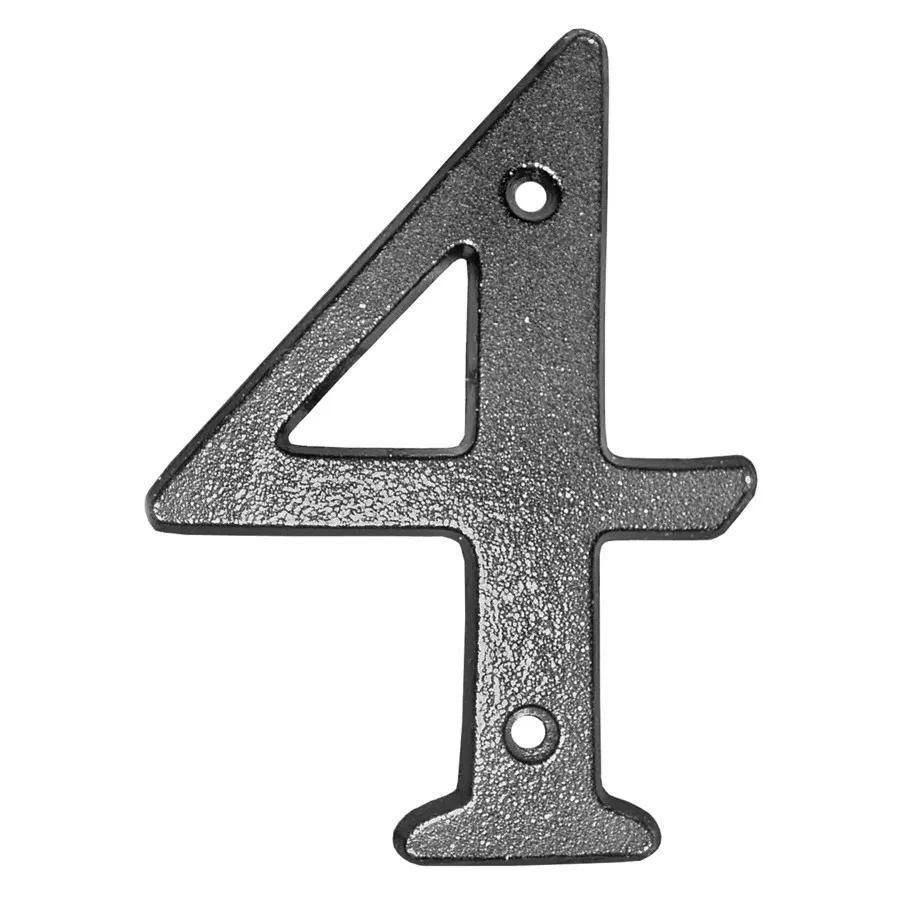 5" Rustic Black '4' House Number