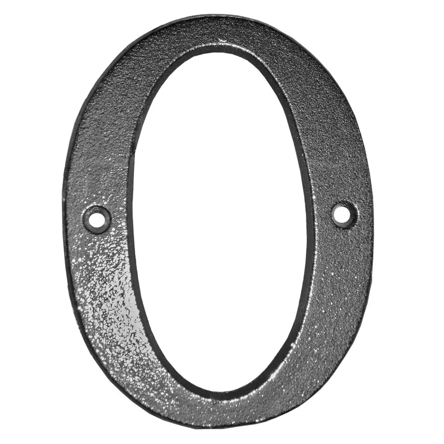 5" Rustic Black '0' House Number
