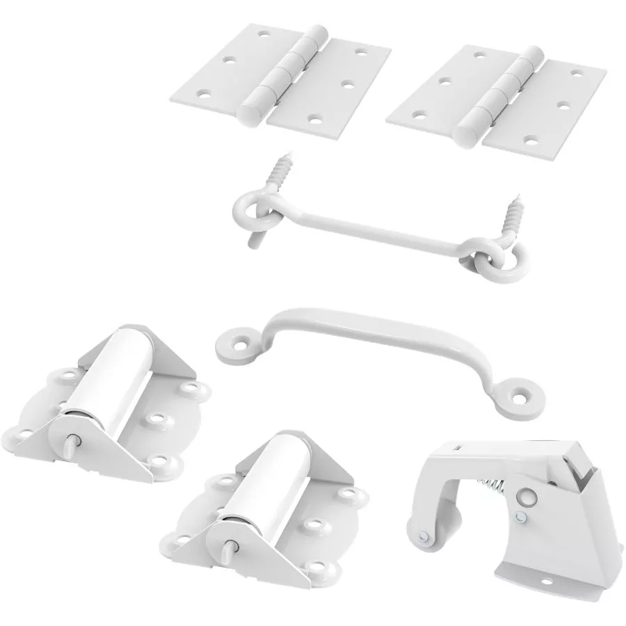 7 Piece White Screen Door Kit