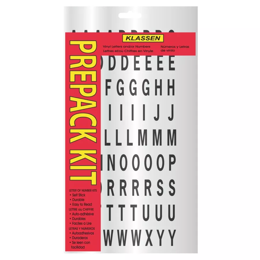 1" Black and White Letters and Numbers Kit