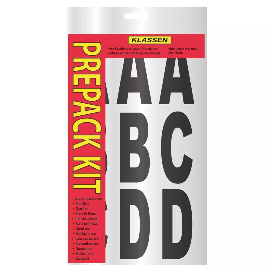 3" Black and White Letters and Numbers Kit