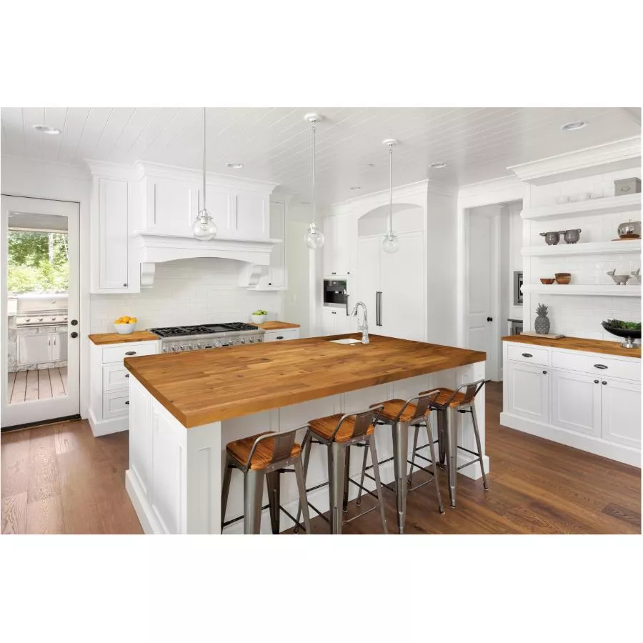 Interbuild 72" x 25.5" x 1.5" Golden Teak Acacia Wood Countertop