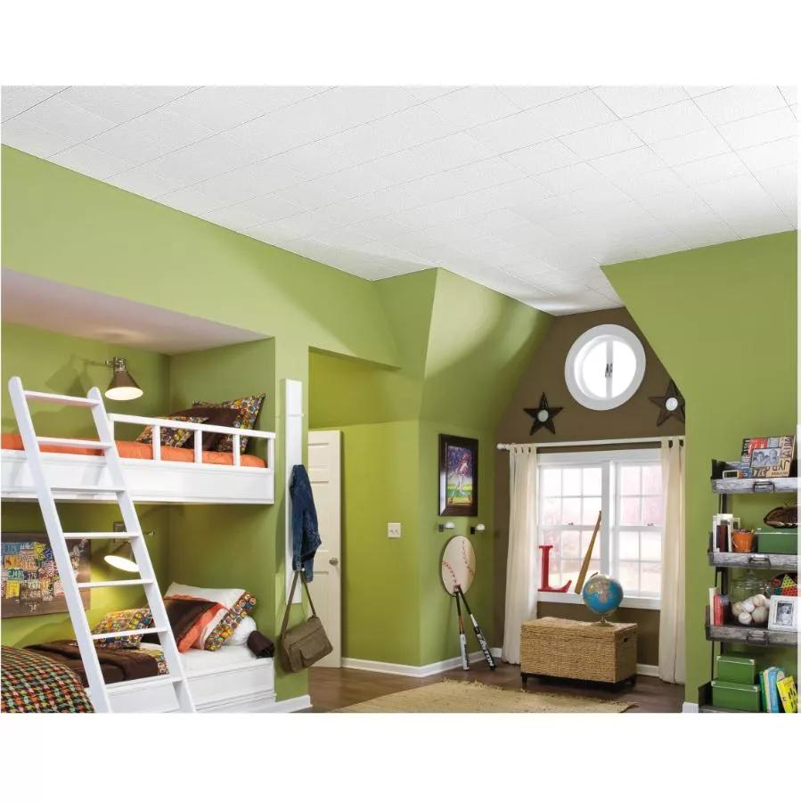 Armstrong Ceilings Sand Pebble Mineral Fibre Ceiling Tiles - 12" x 12" x 1/2", 40 Pack