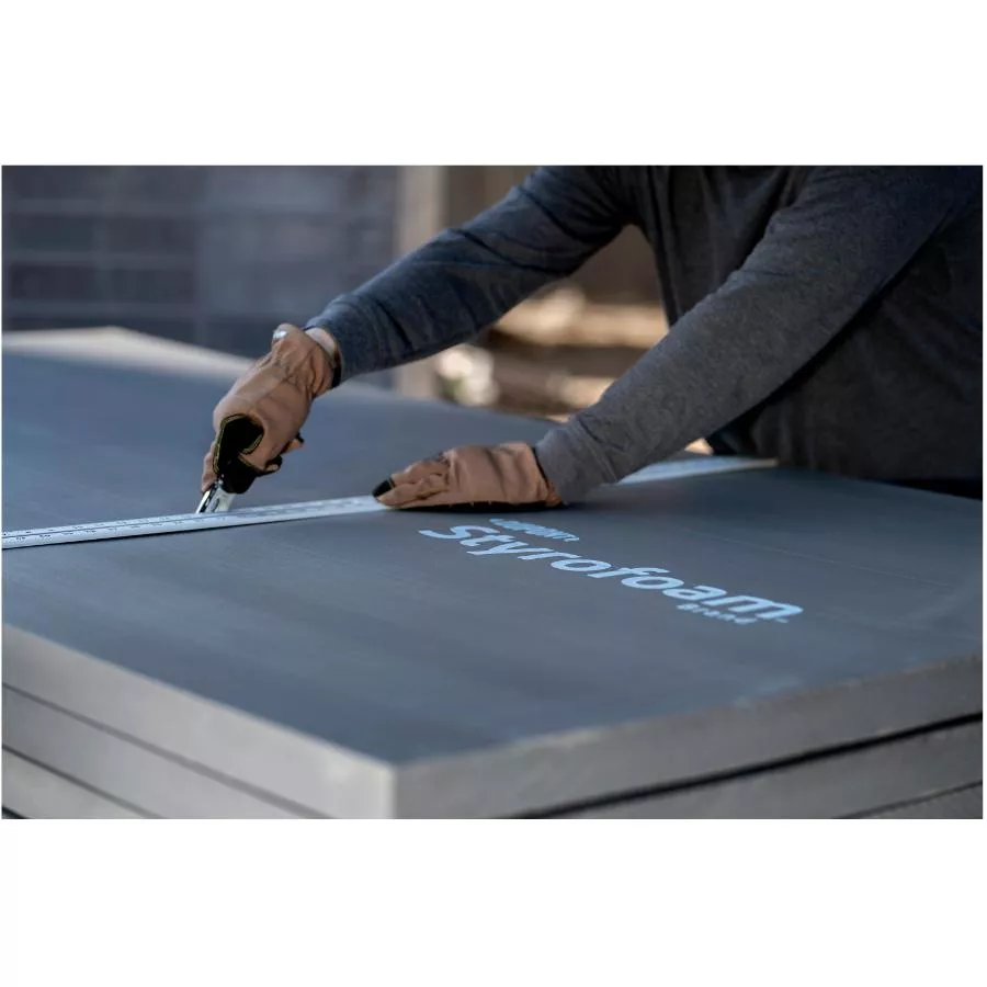 Dupont 4" x 2' x 8' Styrofoam SM Ship Lap Foam Insulation - Grey