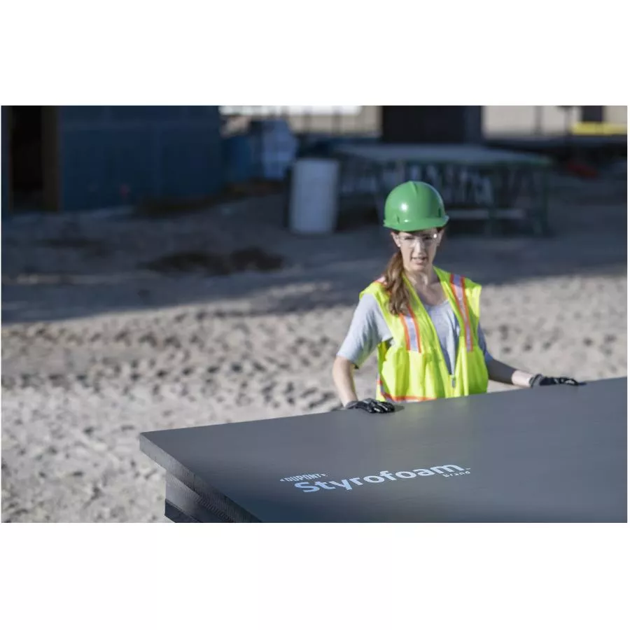 Dupont 4" x 2' x 8' Styrofoam SM Ship Lap Foam Insulation - Grey