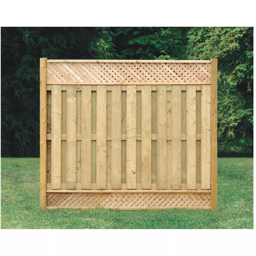 6' 4" Pressure Treated Top & Bottom Lattice Fence Package