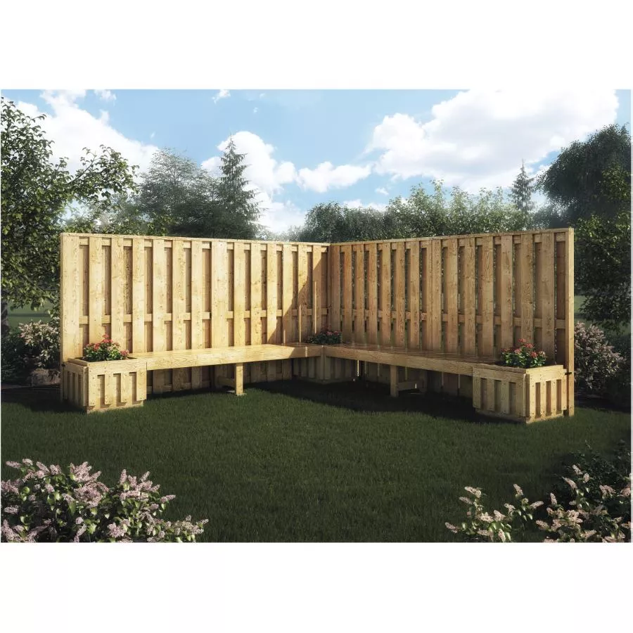 Free Standing Fence Package, with Bench Planter