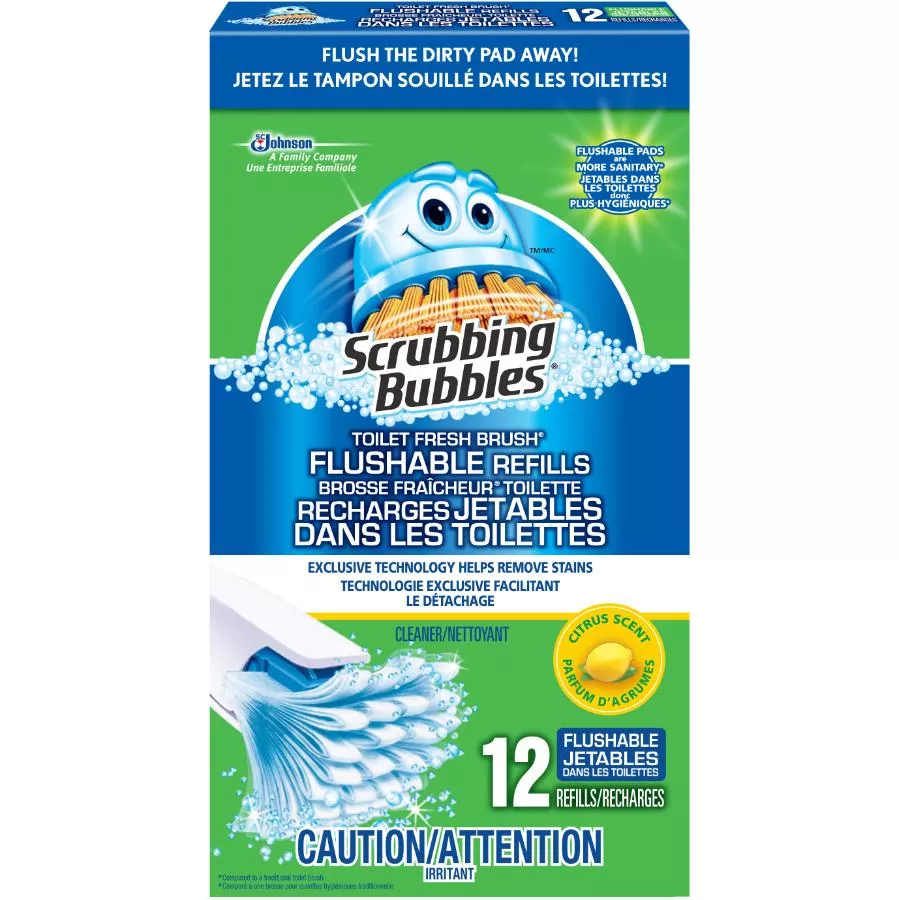 Fresh Toilet Brush Flushable Refills - 12 Pack