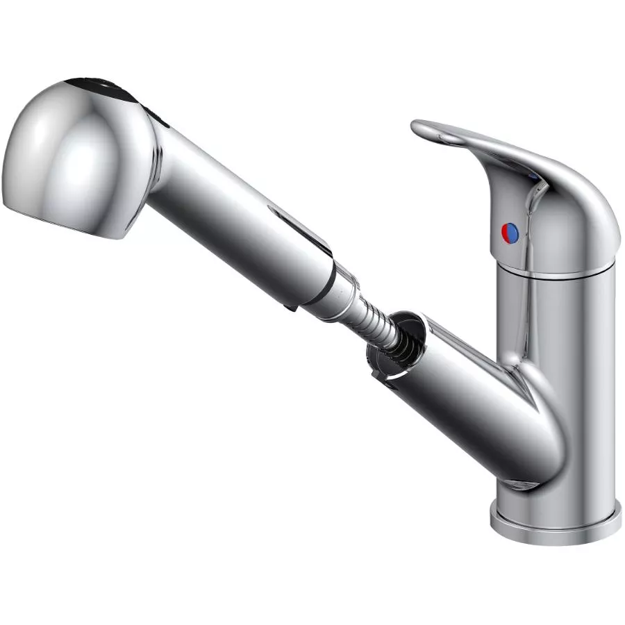 Eurostream Oralie Single Handle Pull-Out Kitchen Faucet - Chrome