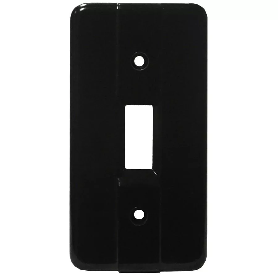 Black Plastic 1-Toggle Switch Plate