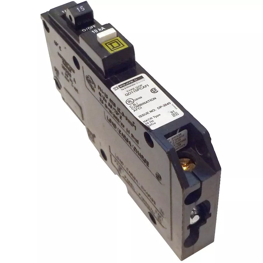 Single Pole 15 Amp Combination Arc Fault Plug-On Circuit Breaker