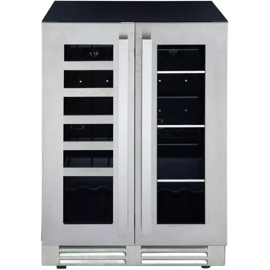 24" Dual Zone Beverage Cooler (MBWC56-FDSS) - with French Doors, 30 Bottles + 24 Cans, Stainless Steel