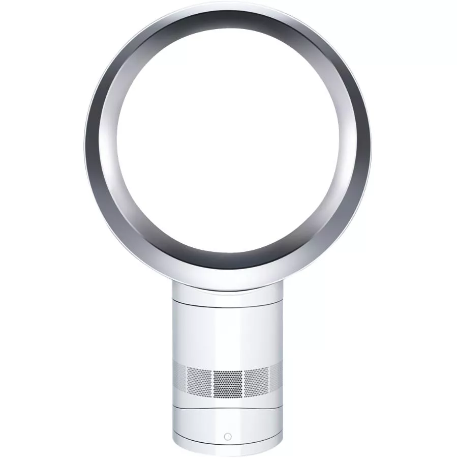 12" Desk Fan - Bladeless, White + Silver