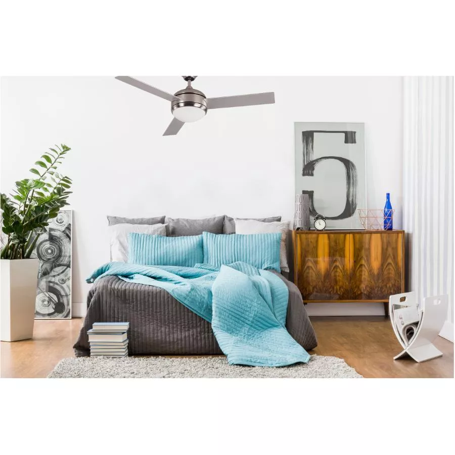 Canarm Calibre 48" Ceiling Fan with Light & Remote - Reversible Blades, Brushed Pewter