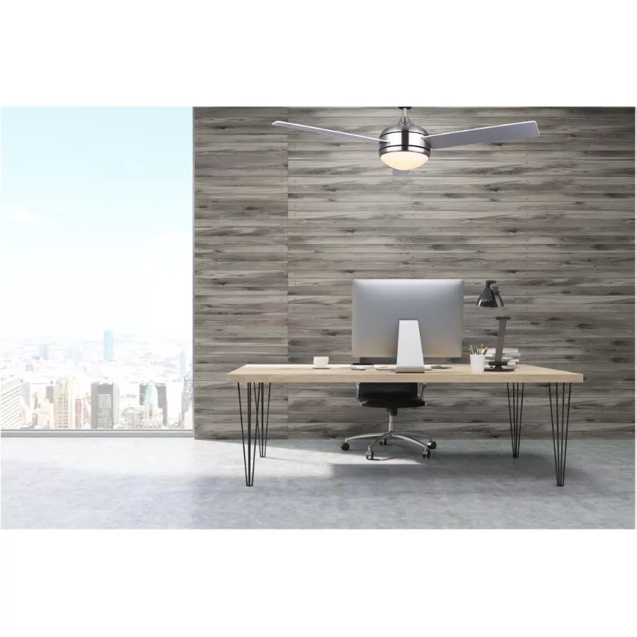 Canarm Calibre 48" Ceiling Fan with Light & Remote - Reversible Blades, Brushed Pewter