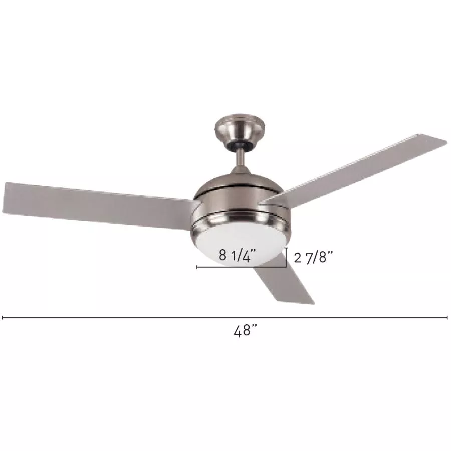 Canarm Calibre 48" Ceiling Fan with Light & Remote - Reversible Blades, Brushed Pewter