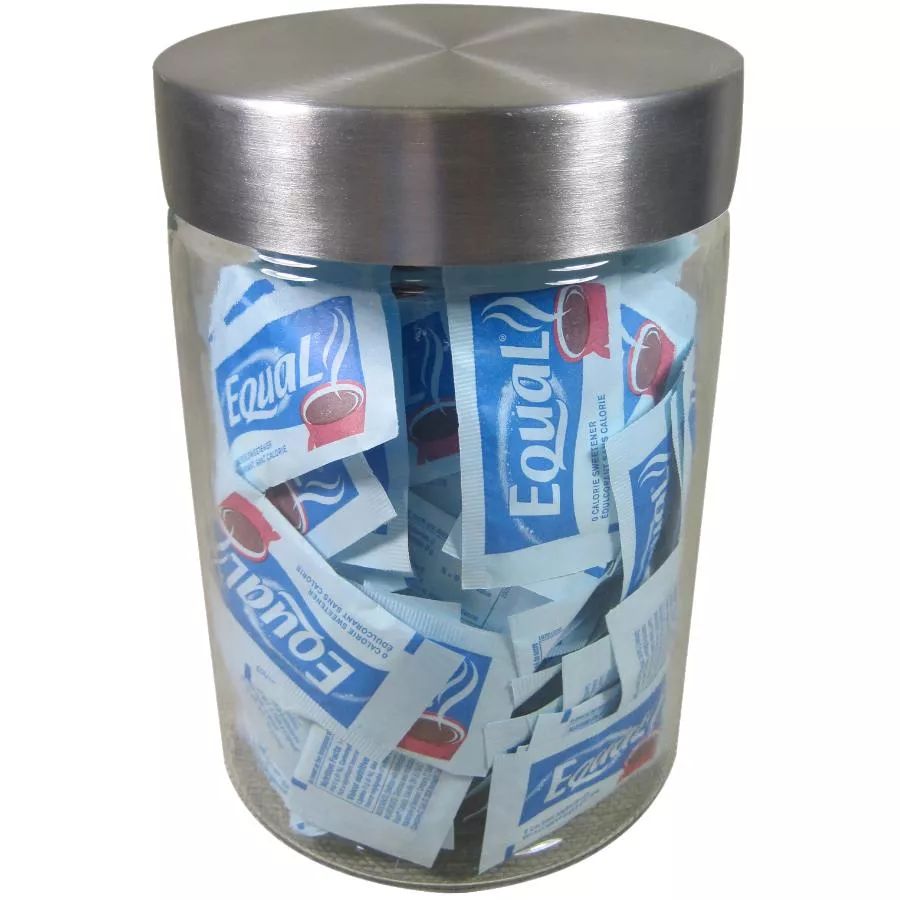 Round Glass Canister with Stainless Steel Lid - 1.2 L