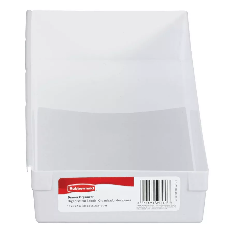 Drawer Organizer - White, 15" x 6" x 2"