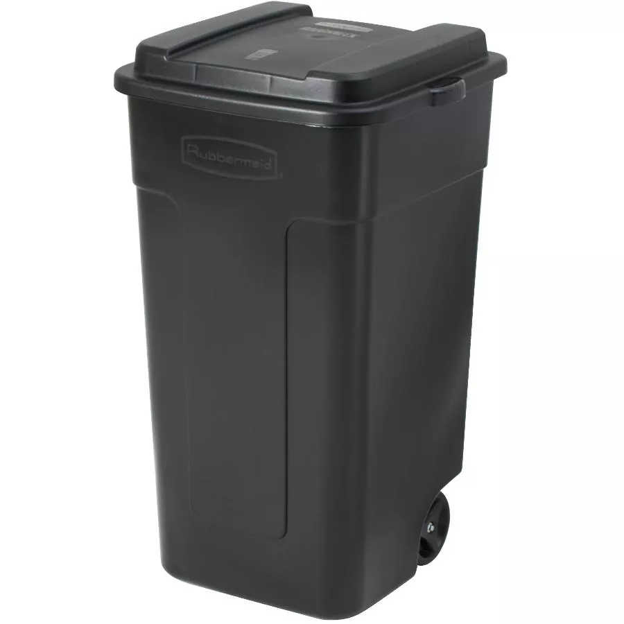 Rubbermaid Garbage Can with Wheels - Black, 189 L