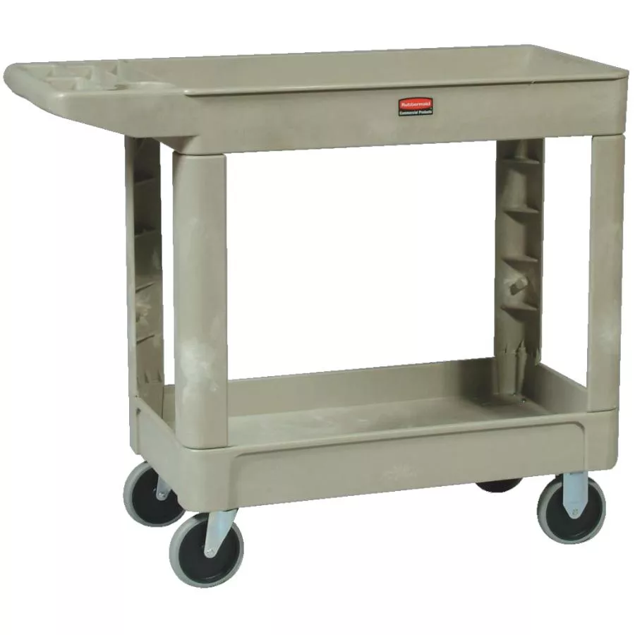 16" x 30" Beige Service Cart