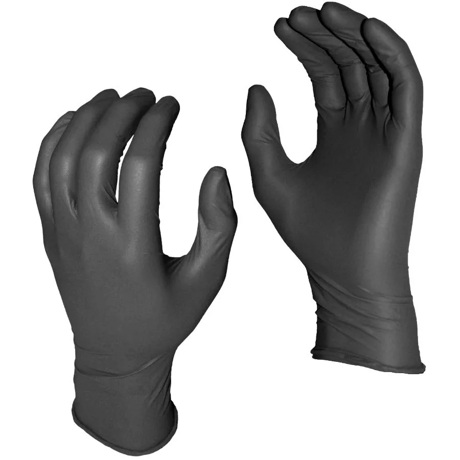 Black Disposable Nitrile Gloves - 100 Pack, Large