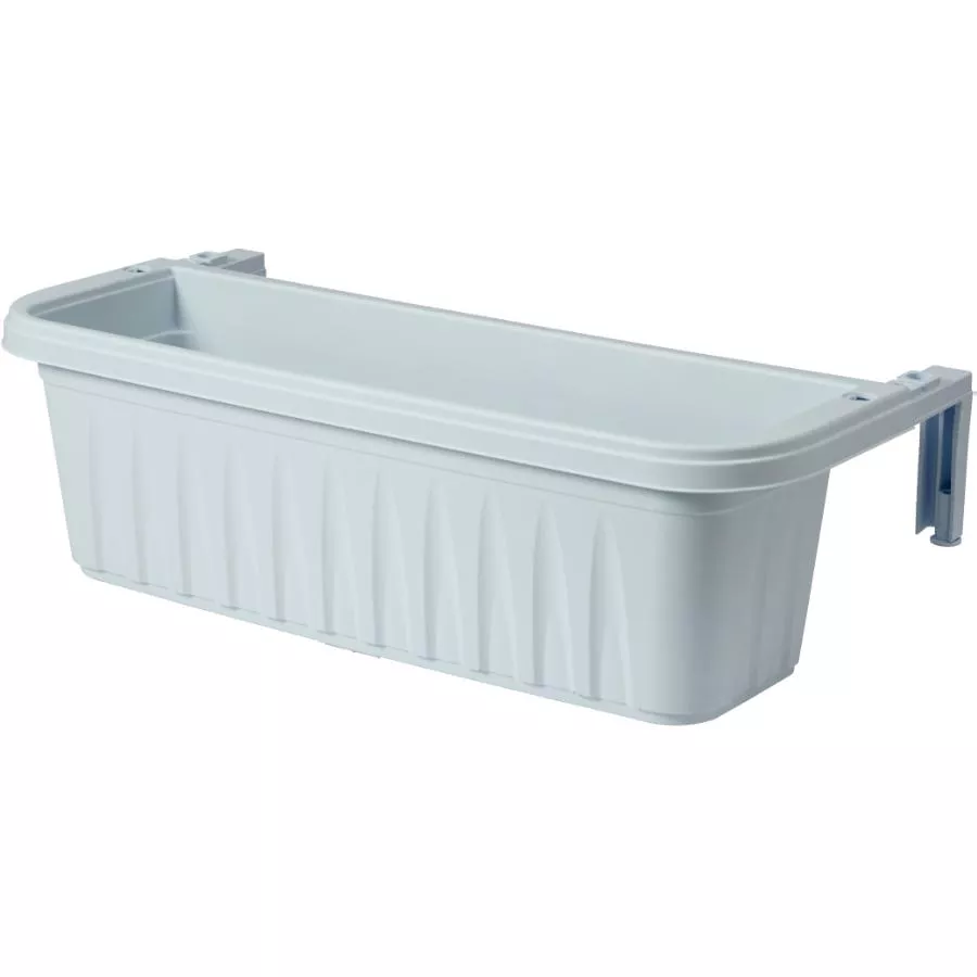 24" White Adjustable Rail Planter