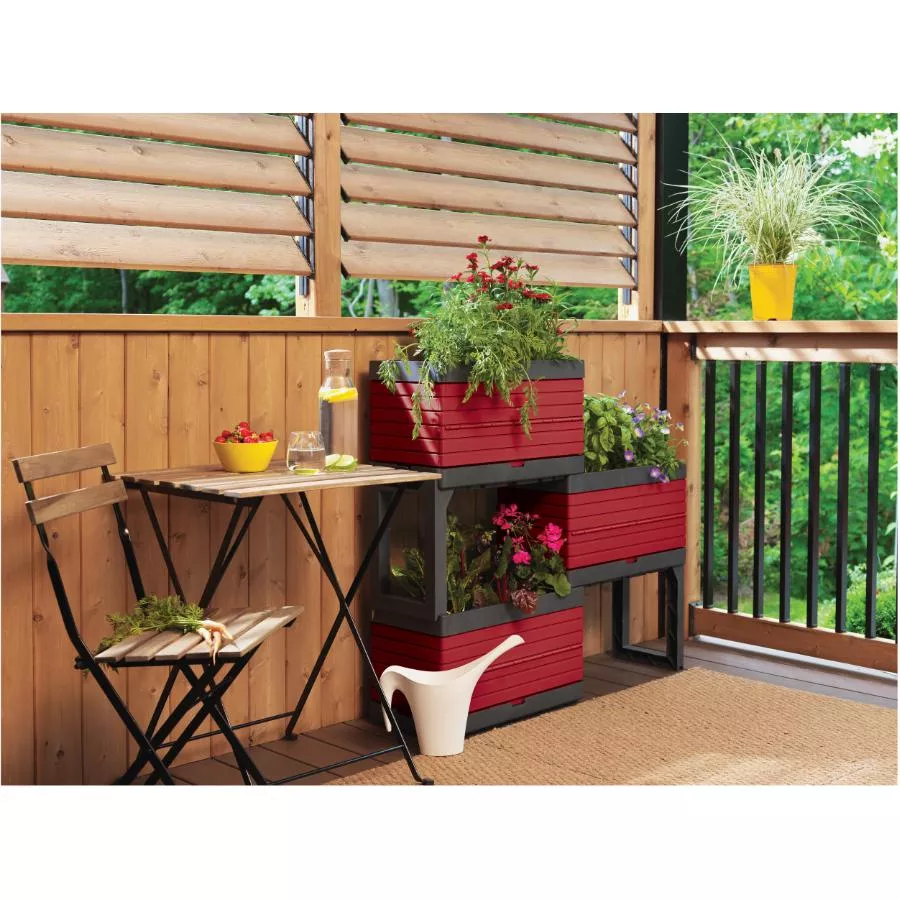 Garant 5 Piece Red Modular Garden Planter Kit