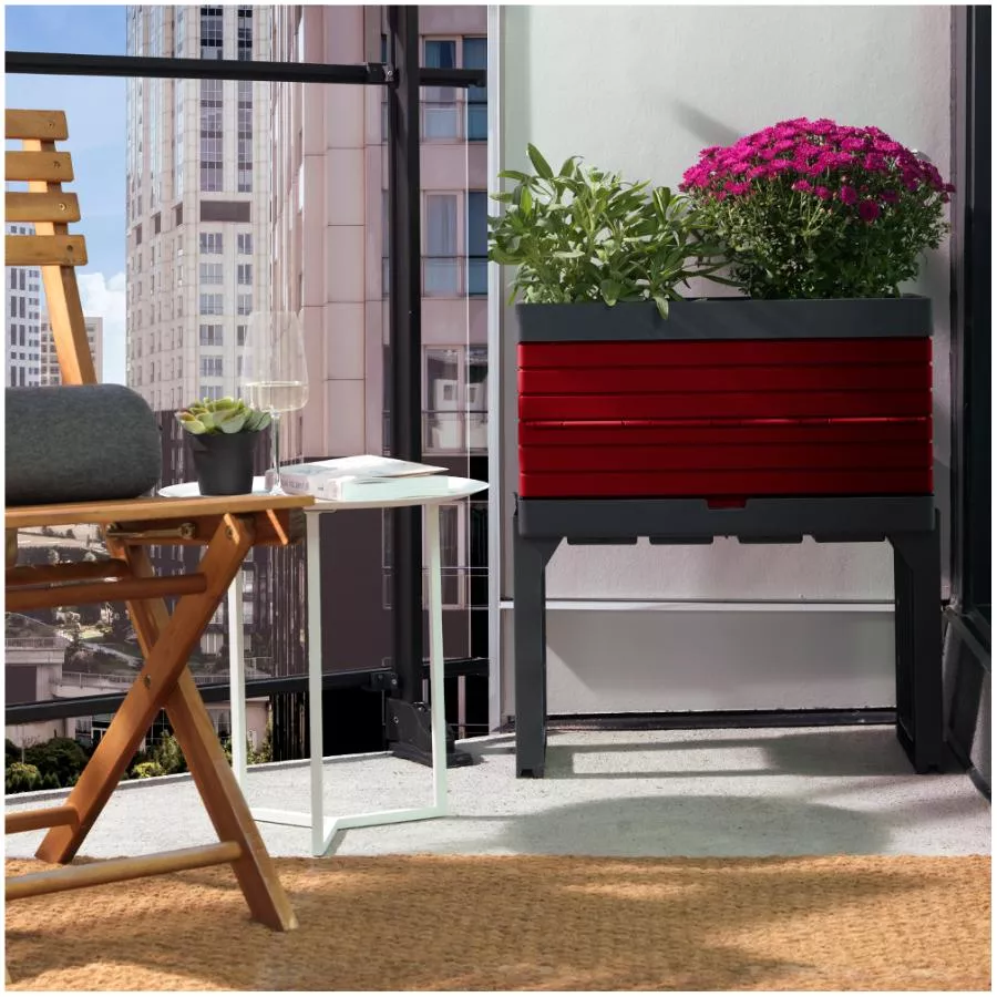 Garant 5 Piece Red Modular Garden Planter Kit
