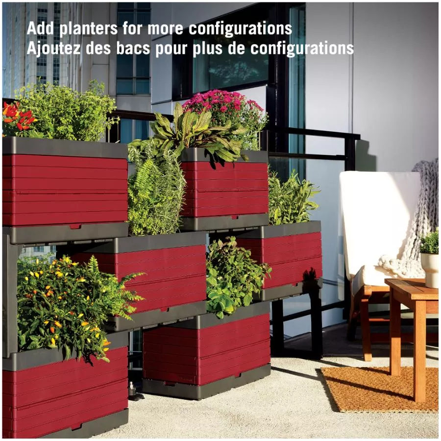Garant 5 Piece Red Modular Garden Planter Kit