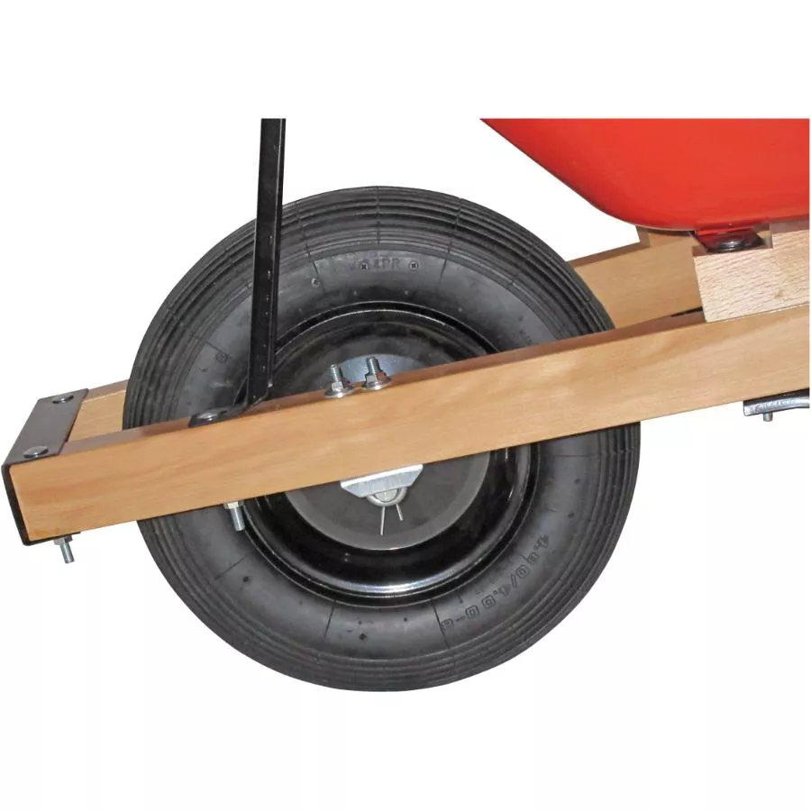 Erie 6 Cu. Ft Deluxe Steel Tray Wheelbarrow, with Wood Handles