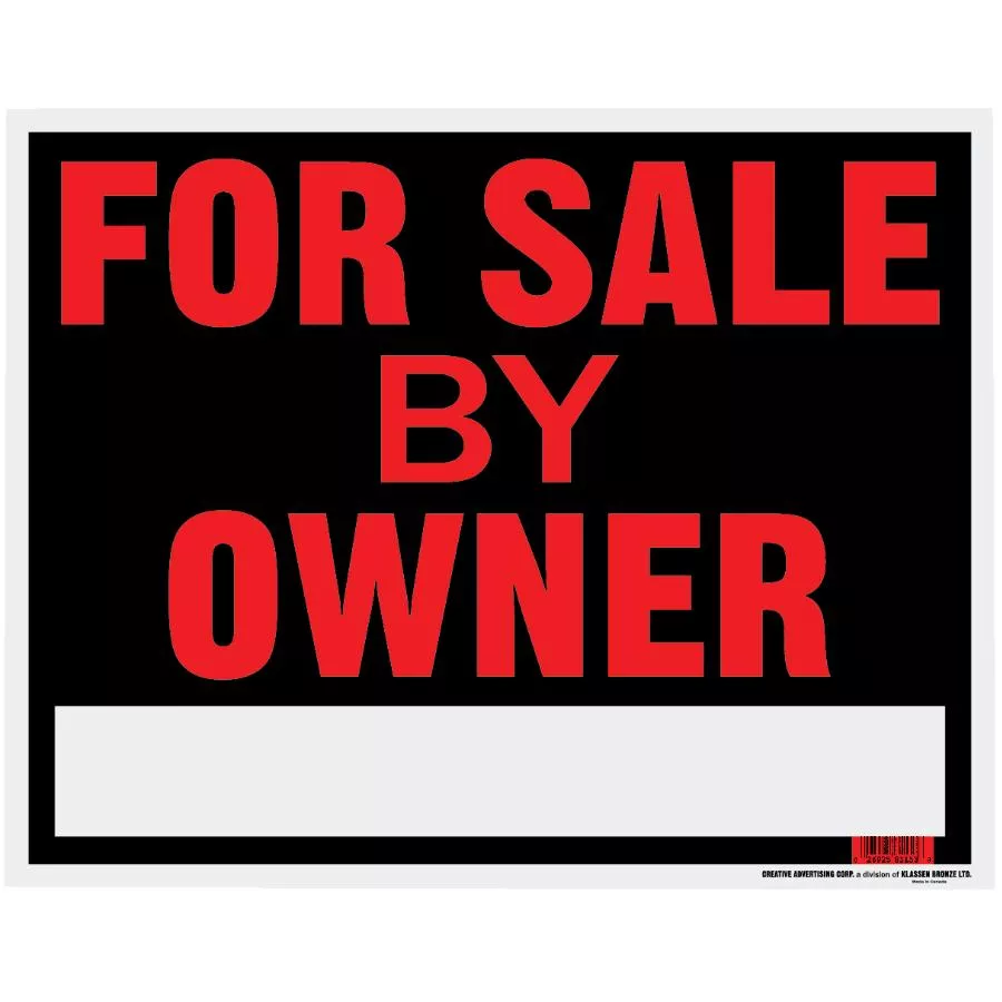 15" x 19" For Sale By Owner Sign
